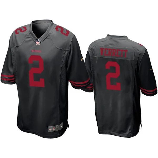 Men San Francisco 49ers #2 Jason Verrett Nike Black Game Player NFL Jersey
